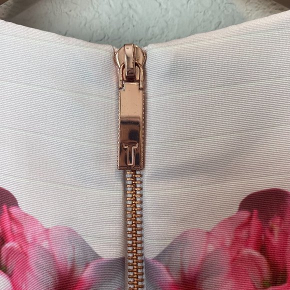 Ted Baker London Deonny Window Box Skater Mini Dress Pink  - Size 6 - EUC - Picture 11 of 13